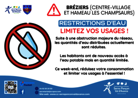 Restrictions d'eau en cours - 01-08-25